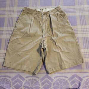 Vintage 1950s US Army Khaki Twill Pleated Summer Shorts Sz 26 Rare Uniform 1956